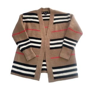 Alison Sheri Striped Open Cardigan Knit Sweater S / P preppy Clean Girl